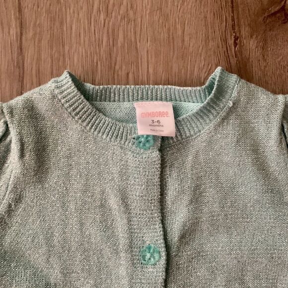 GYMBOREE | Mint | SPARKLE CARDIGAN - Picture 3 of 4